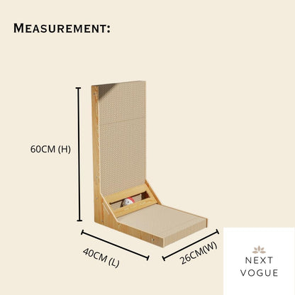L-Shaped Cat Scratcher with Ball Toy & Catnip, 23.6" Scratching Post + Teaser Wand
