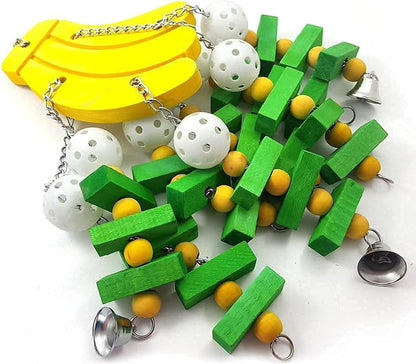 Bird Toys - Parrot Chew Toys with Natural Wood, Suitable for Macaws, Cockatoos, African Greys, Love Birds & More