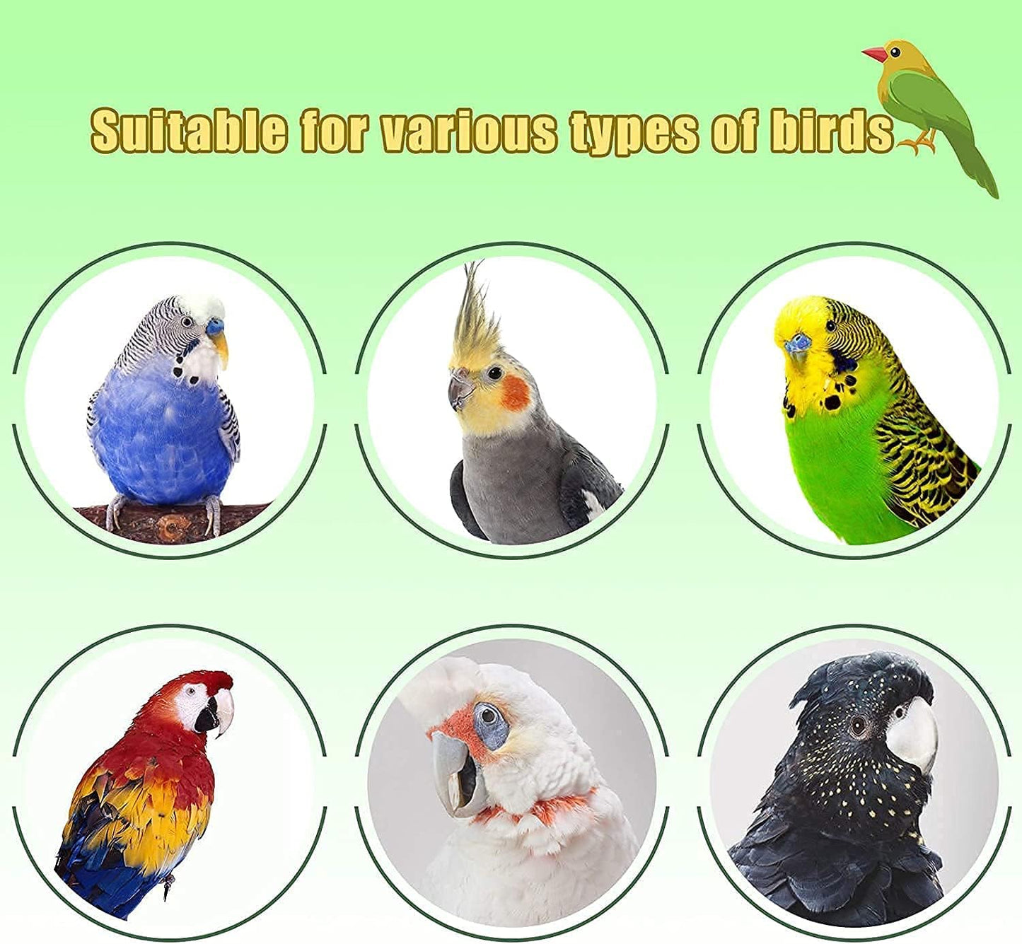 Bird Toys - Parrot Chew Toys with Natural Wood, Suitable for Macaws, Cockatoos, African Greys, Love Birds & More