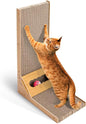 L-Shaped Cat Scratcher with Ball Toy & Catnip, 23.6" Scratching Post + Teaser Wand