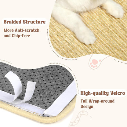 Sisal Cat Scratch Pad 23.6" × 15.7" – Stick-On Scratching Mat with Adhesive, Floor & Couch Furniture Protector