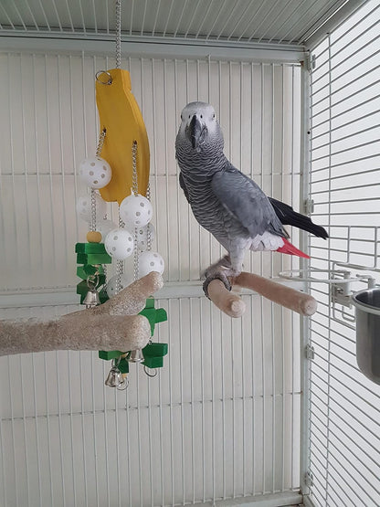 Bird Toys - Parrot Chew Toys with Natural Wood, Suitable for Macaws, Cockatoos, African Greys, Love Birds & More