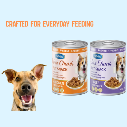 Meat Chunk Pet Snack Can 375g High Nutrition Pet Treat Nutritious Dog(chicken, beef)