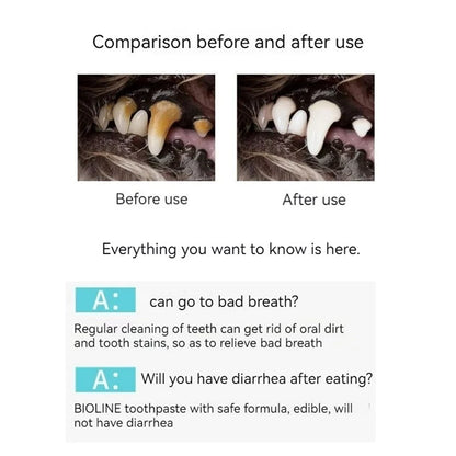 Bioline Dog Toothpaste 100g – Oral Care & Fresh Breath, Mint / Beef Flavor