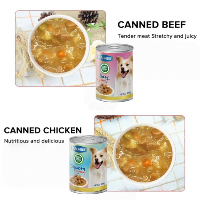 Meat Chunk Pet Snack Can 375g High Nutrition Pet Treat Nutritious Dog(chicken, beef)