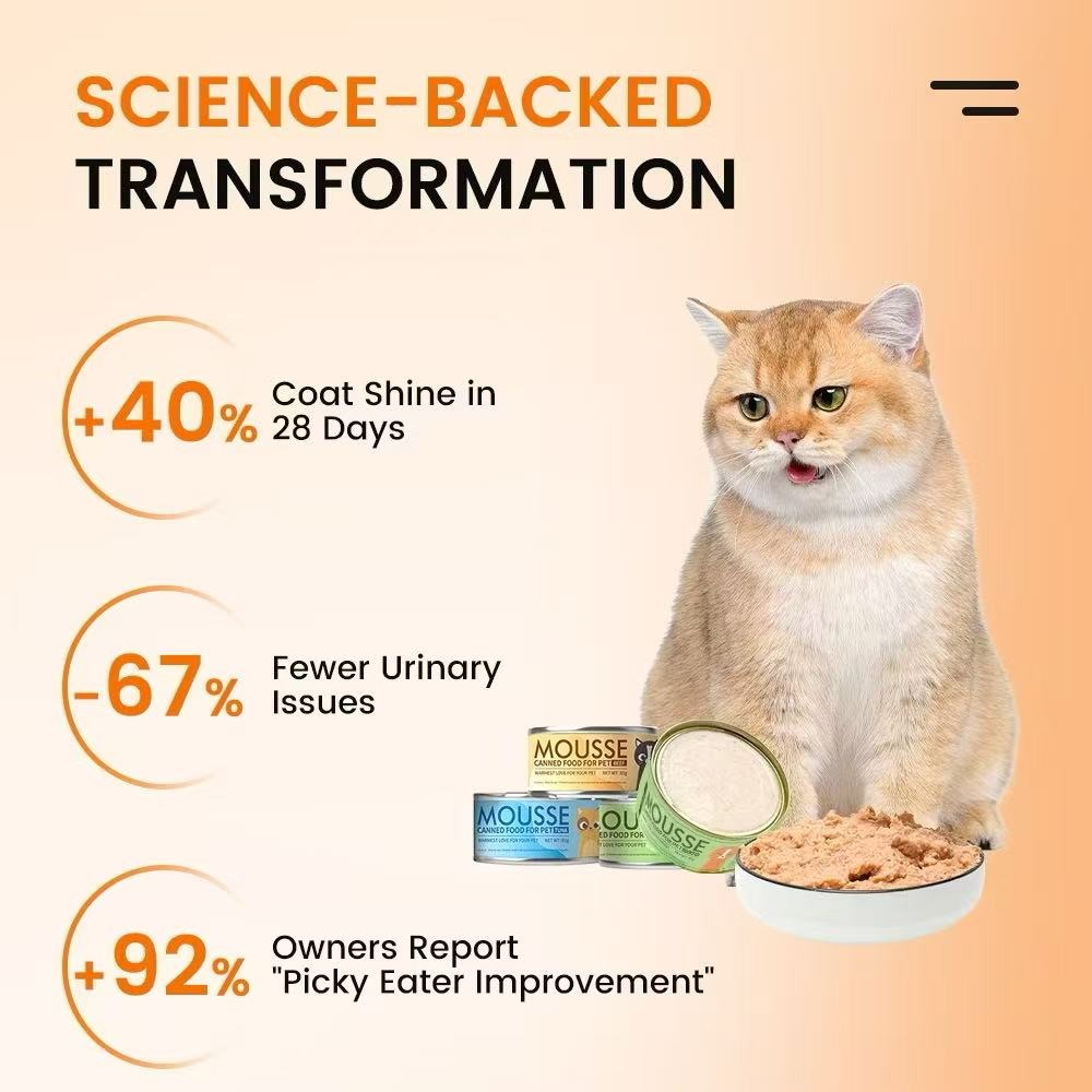 Mousse Cat Wet Food 85g – Chicken, Beef & Tuna, Balanced Nutrition for All Cats
