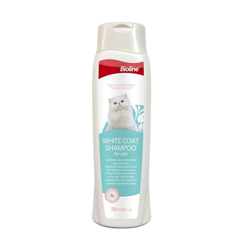 Bioline white coat shampoo for cat 200 ml, multicolor
