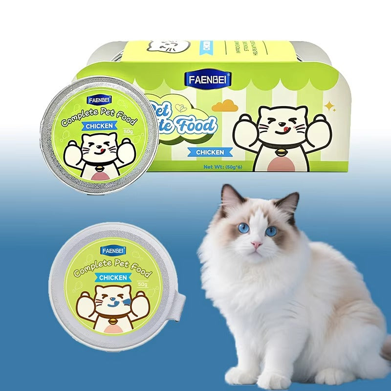 Cat Snack Wet Food Can 50g*6 Pcs Complete Nutrition Meal Box for Your Cat's Health