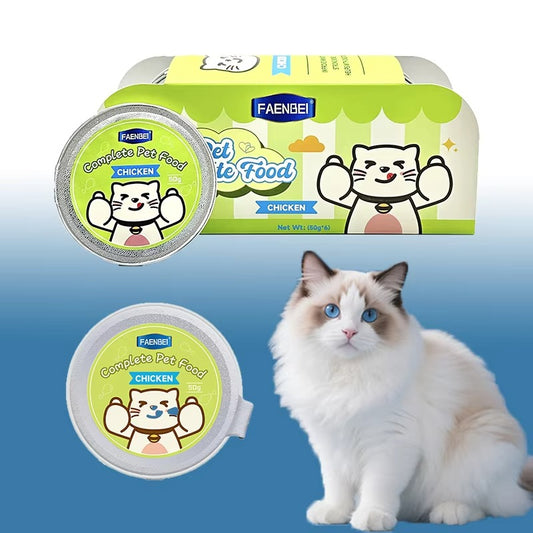 Cat Snack Wet Food Can 50g*6 Pcs Complete Nutrition Meal Box for Your Cat's Health