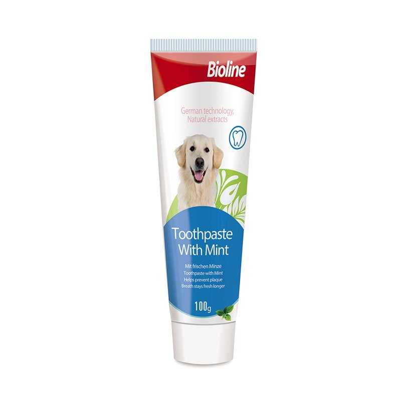 Bioline Dog Toothpaste 100g – Oral Care & Fresh Breath, Mint / Beef Flavor