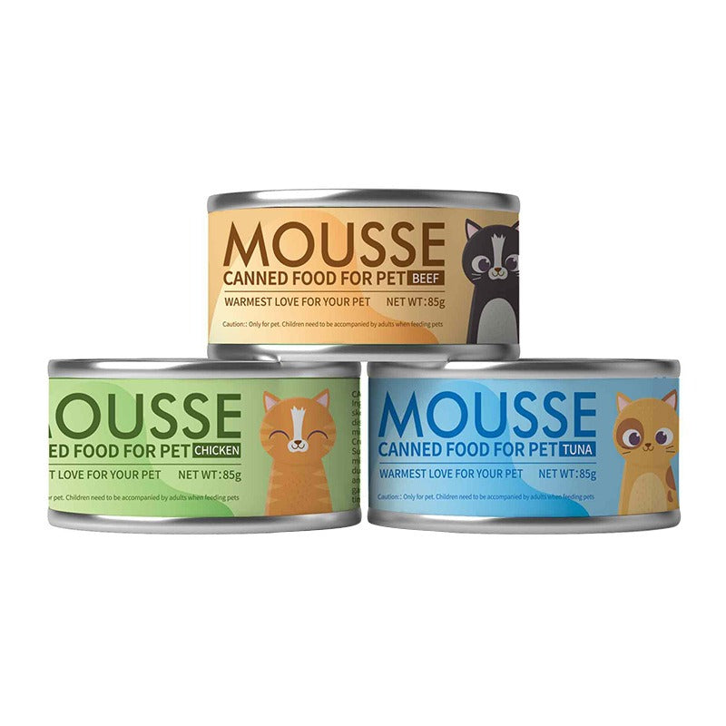 Mousse Cat Wet Food 85g – Chicken, Beef & Tuna, Balanced Nutrition for All Cats