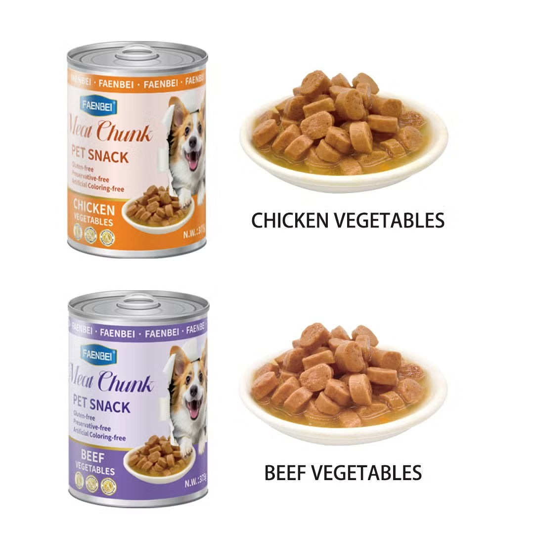 Meat Chunk Pet Snack Can 375g High Nutrition Pet Treat Nutritious Dog(chicken, beef)