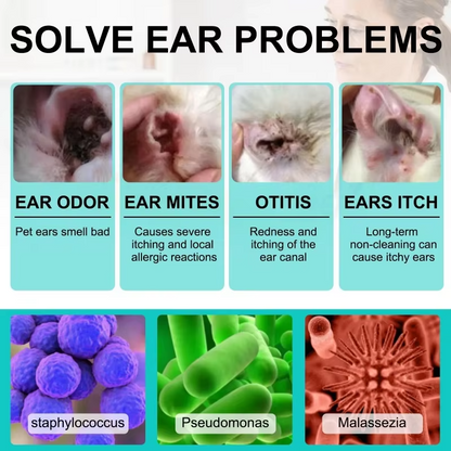 Advanced Pet Ear Cleaner Drops for Dogs & Cats – Gentle, Safe Ear Cleaning for Sensitive Ears, Puppies & Kittens