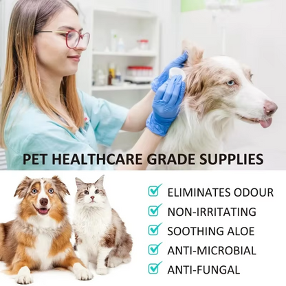 Advanced Pet Ear Cleaner Drops for Dogs & Cats – Gentle, Safe Ear Cleaning for Sensitive Ears, Puppies & Kittens
