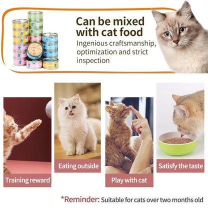 Cat Wet Food Can 170g Kitty Food Can Pure Natural Organic Wet Canned Food Cat Treats Pet Snacks